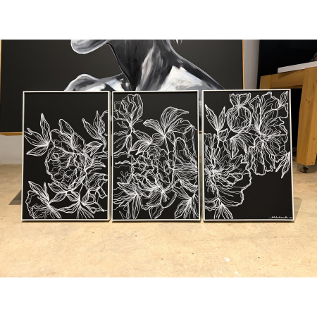 Peony Whisper — Triptych