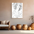Amalfi allure art print by Hilde Alet Malan in a cherry wood frame, on a wall