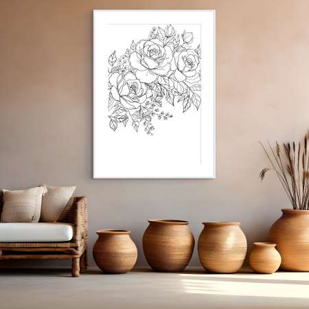 Beautiful becoming 3 art print by Hilde Alet Malan in a white frame mount, on a wall