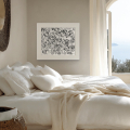 The gift of now print by Hilde Alet Malan, shown in a white frame with mount in a room (frame not included)