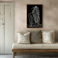 Giving more of me art print by Hilde Alet Malan in a cherry wood frame, on a wall
