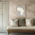 Great believer print by Hilde Alet Malan, shown in a cherry frame in a room (frame not included)