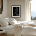I am 1/3 print by Hilde Alet Malan, shown in a black frame with mount in a room (frame not included)