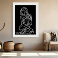 I am 2/3 print by Hilde Alet Malan, shown in a white frame with mount in a room (frame not included)