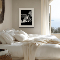 Inner compass art print by Hilde Alet Malan in a black frame mount, on a wall