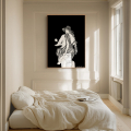 Open roads art print by Hilde Alet Malan in a cherry wood frame, on a wall