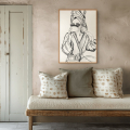 Savour the moment art print by Hilde Alet Malan in a cherry wood frame, on a wall