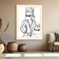 Savour the moment art print by Hilde Alet Malan in a cherry wood frame mount, on a wall