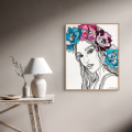 Sense of self art print by Hilde Alet Malan in a cherry wood frame, on a wall