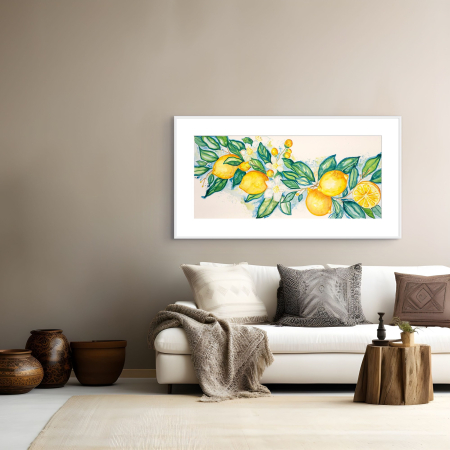 Sweetness of life art print by Hilde Alet Malan in a white frame mount, on a wall