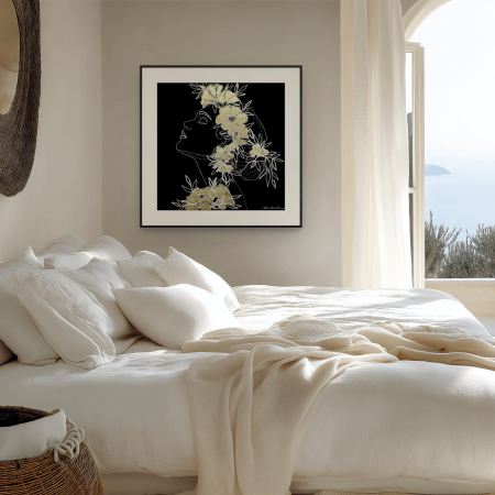 Where i find him art print by Hilde Alet Malan in a black frame mount, on a wall